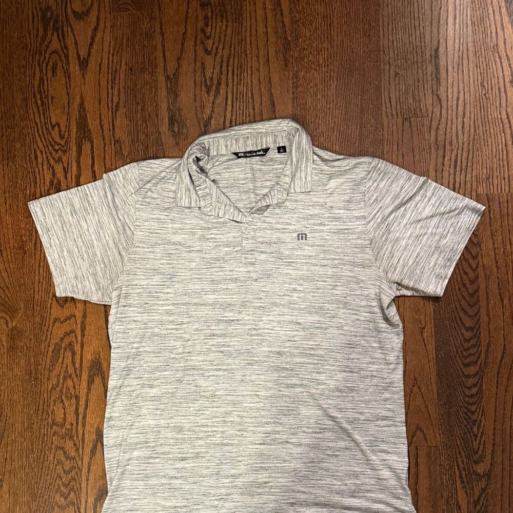 TravisMathew Men’s Gray Heathered Performance Golf Polo Short Sleeve